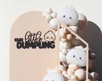 Little Dumpling On The Way Baby Shower Party Signage, Bao Bun Party Decor, First Birthday Dim Sum Decoration, Kawaii Cute Bao Dumpling Party