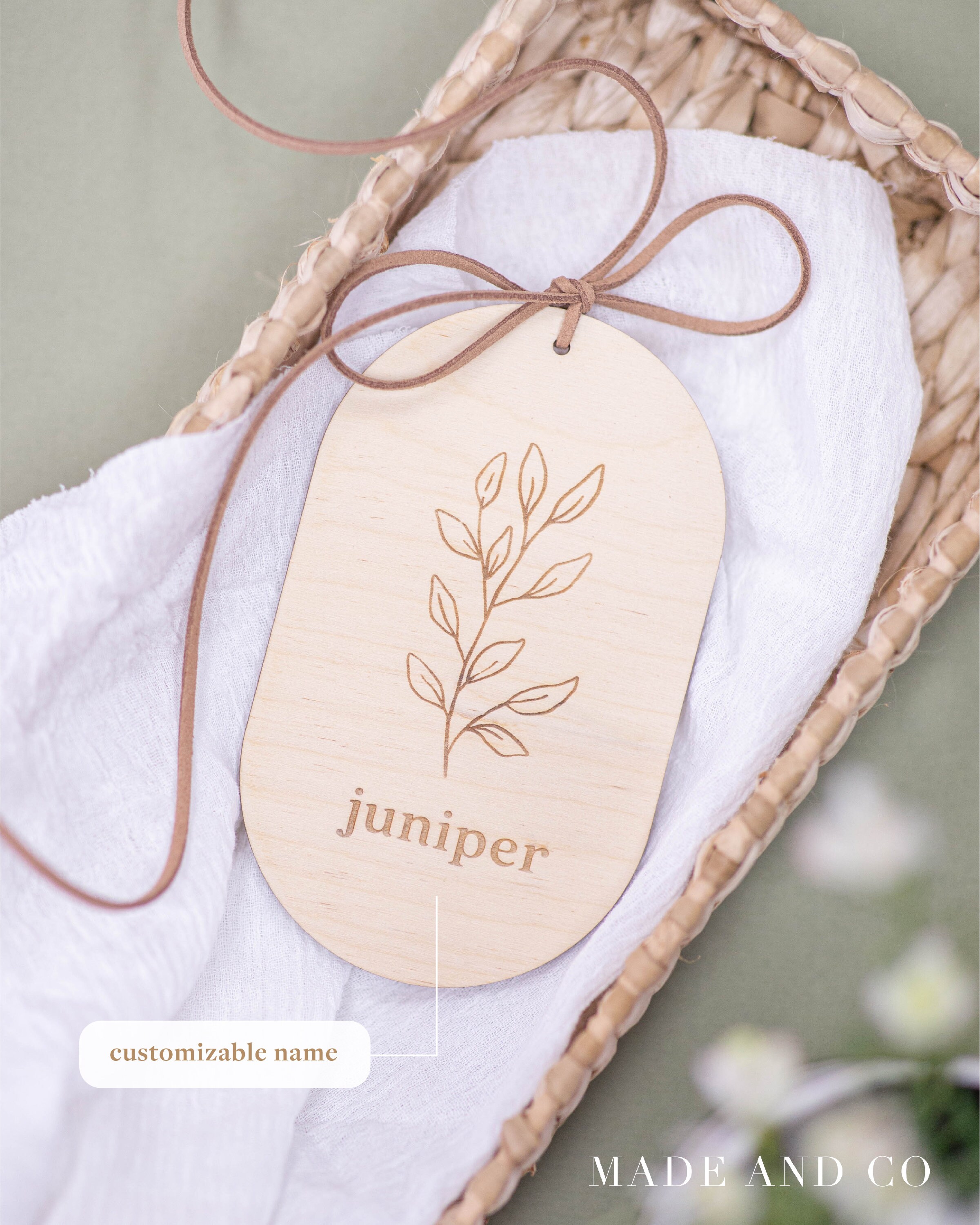 CUSTOMPersonalized Name Gift Tags Engraved Natural Etsy