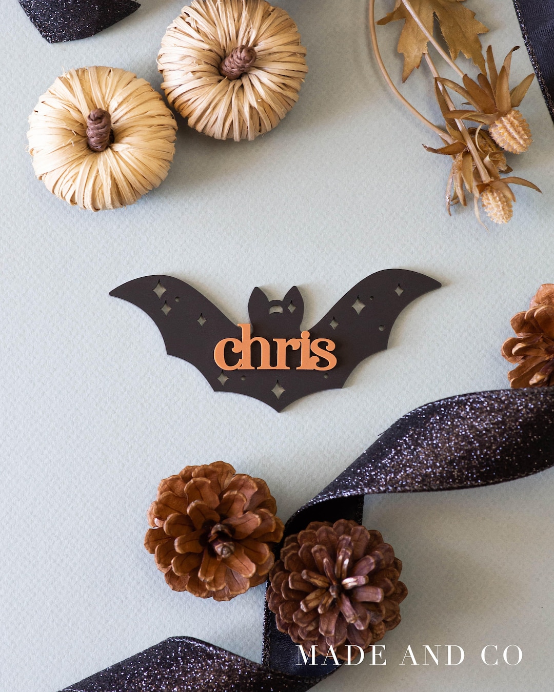 Halloween Bat Personalized Treat Bag Gift Tags, Custom Halloween Name ...