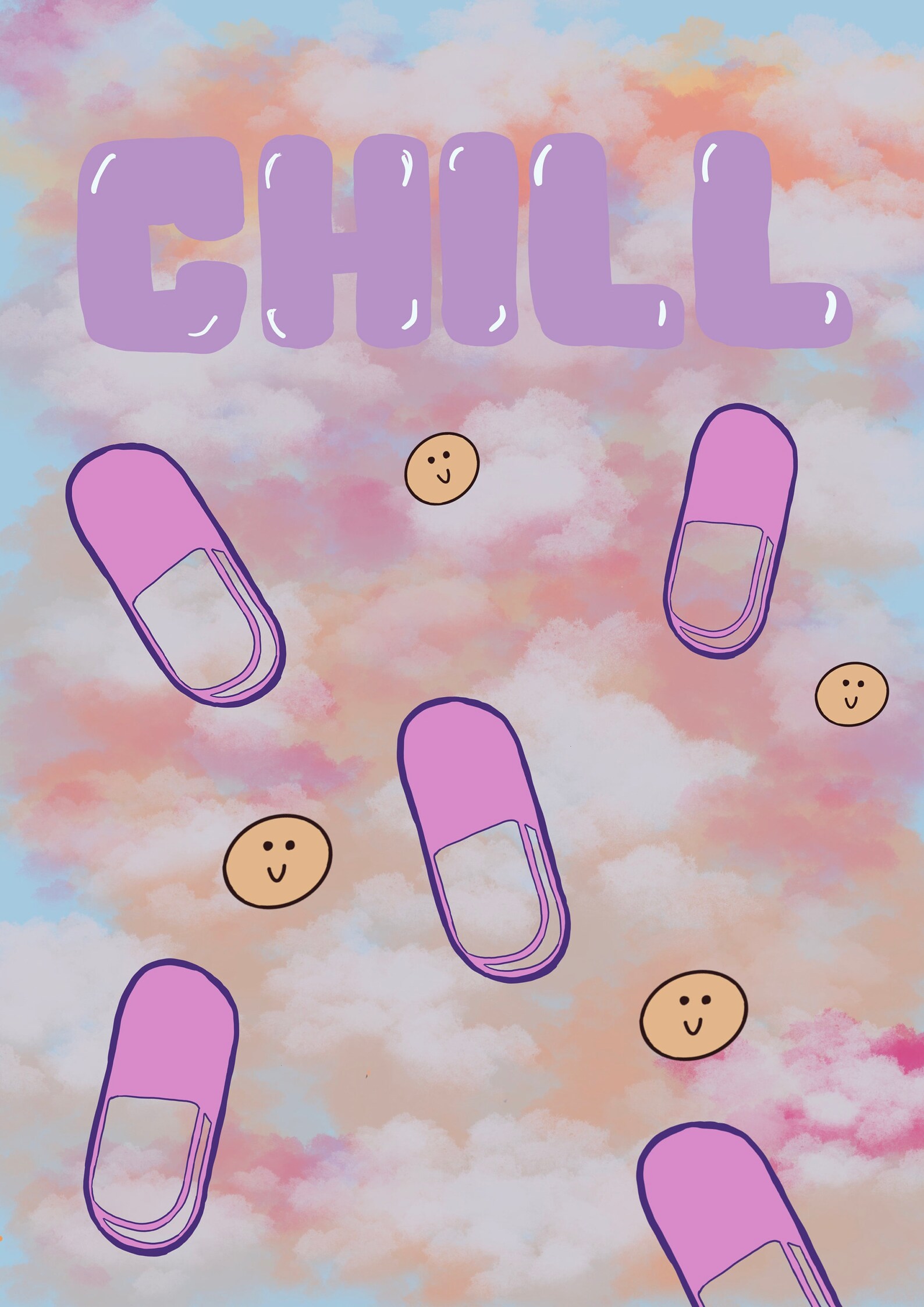 Chill Pill Digital Art Print - Etsy UK