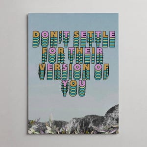 Inspirational Quote Art Print: "Don't Settle" Modern Wall Decor (Digital Download)
