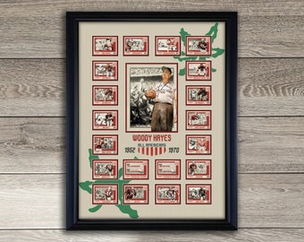Ohio State All-Americans Woody Hayes 1952-70 Print - Framed