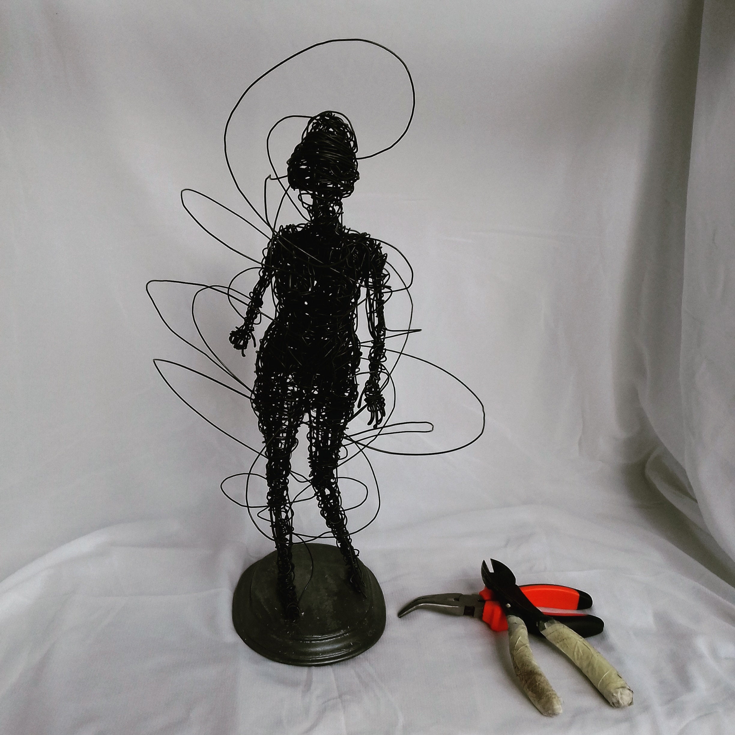 Wire Sculpture WireArt Woman Thoughtful | Etsy