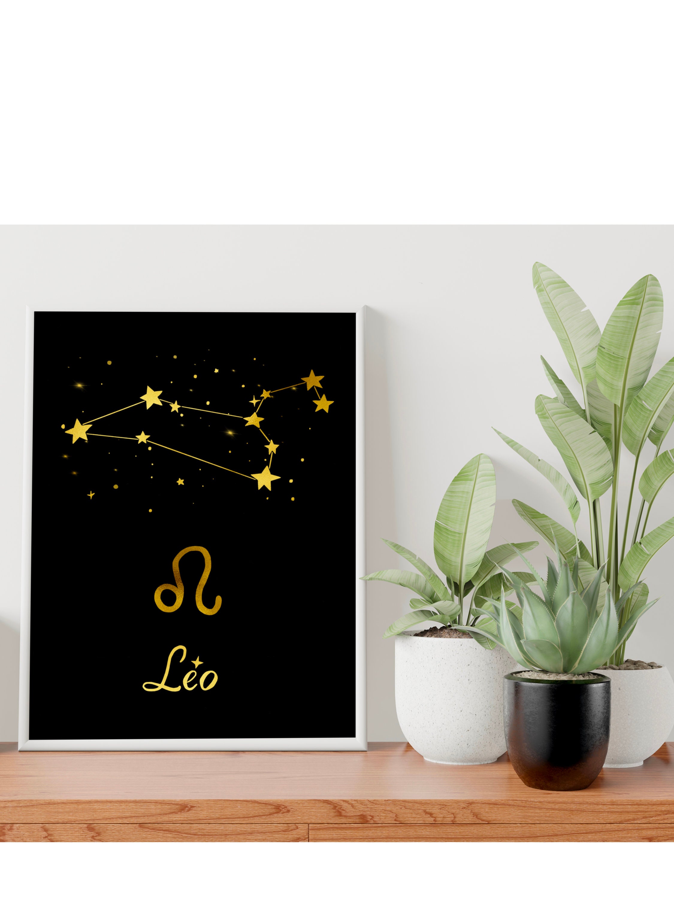 Leo Zodiac Constellation Stars Astrology Sign Digital Wall - Etsy