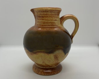 Small Vintage Brown Glazed Pottery Jug / Pitcher