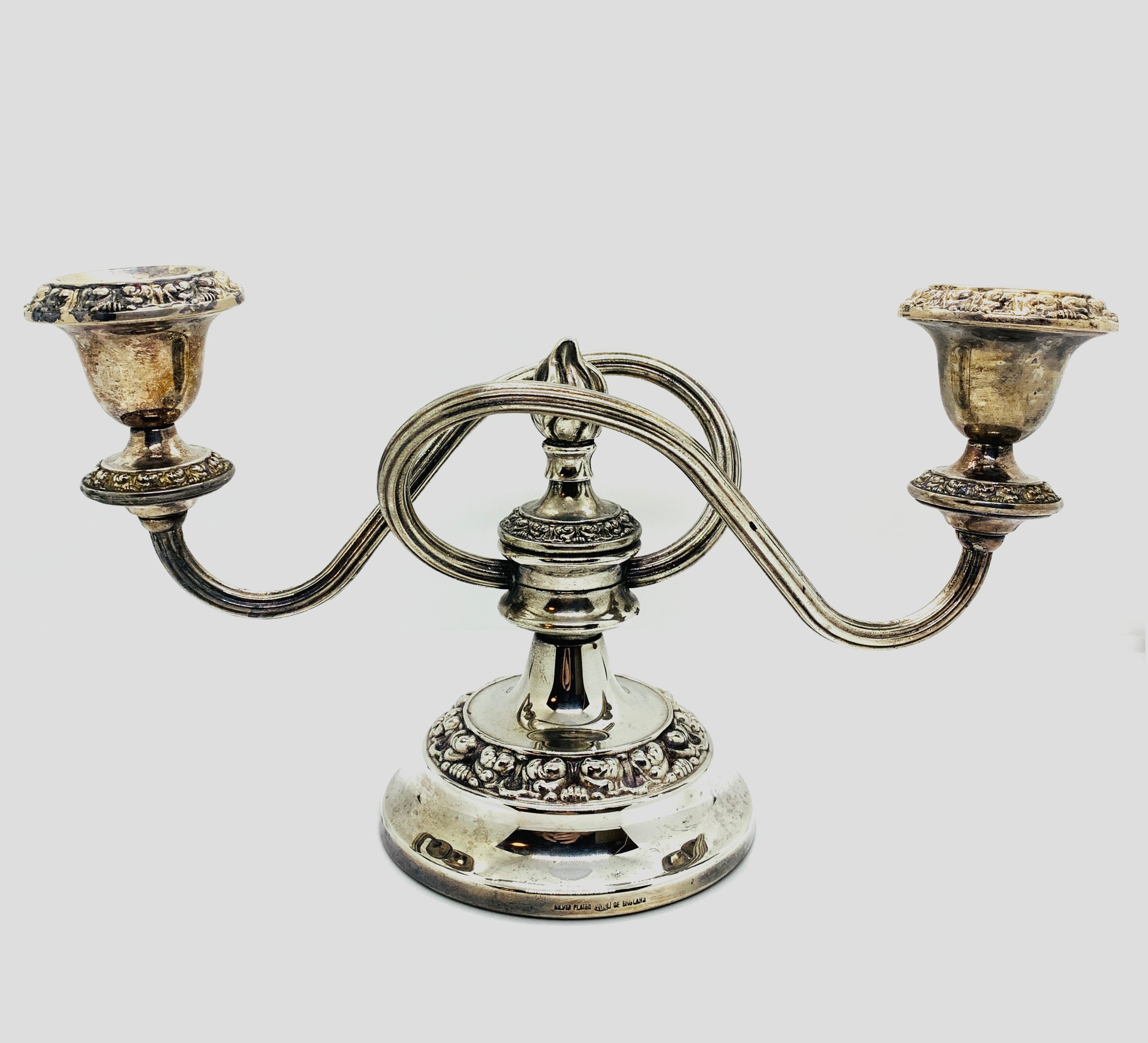 Vintage IANTHE Silver Plated Double Candle Holder Etsy