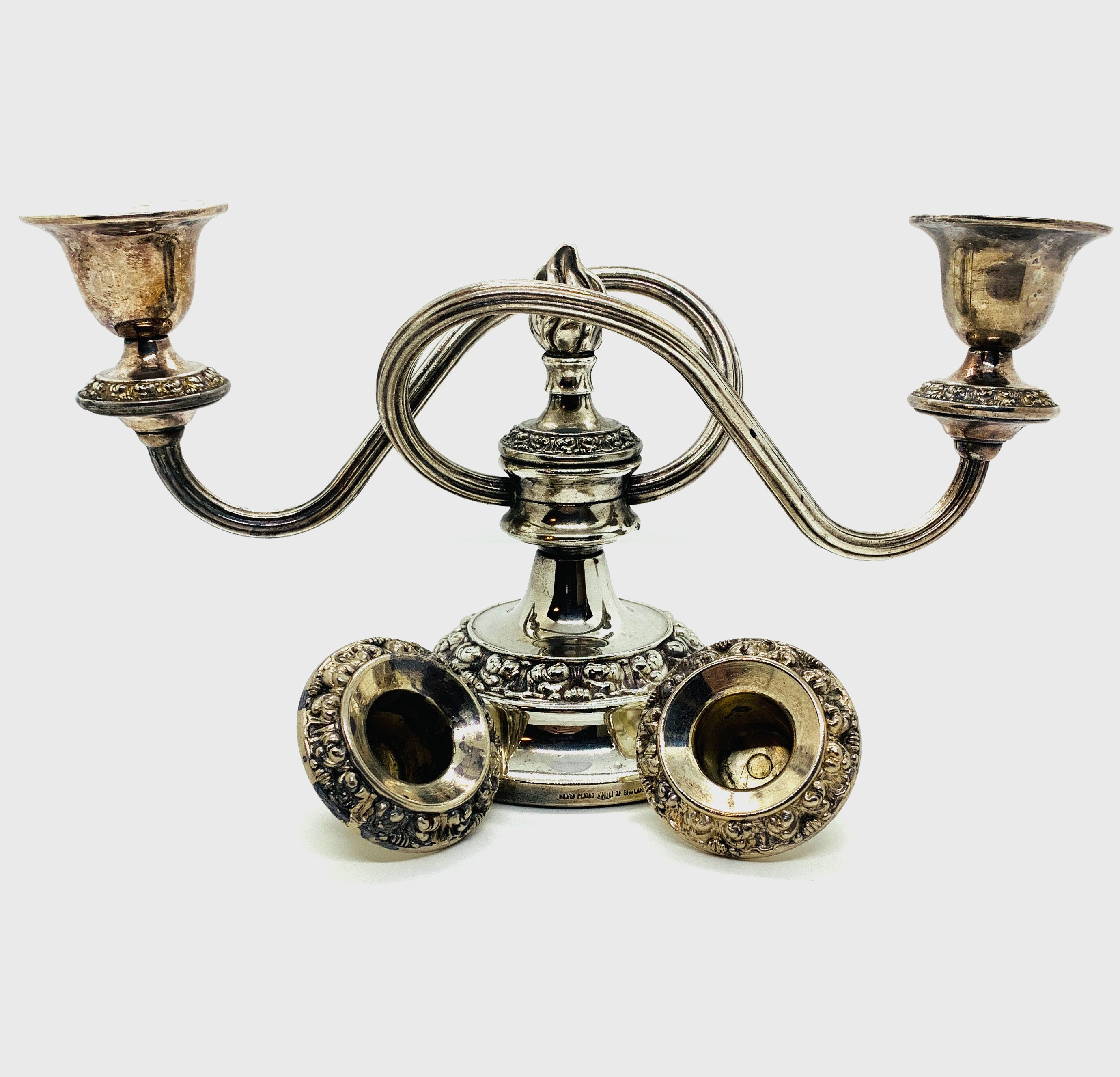 Vintage IANTHE Silver Plated Double Candle Holder Etsy