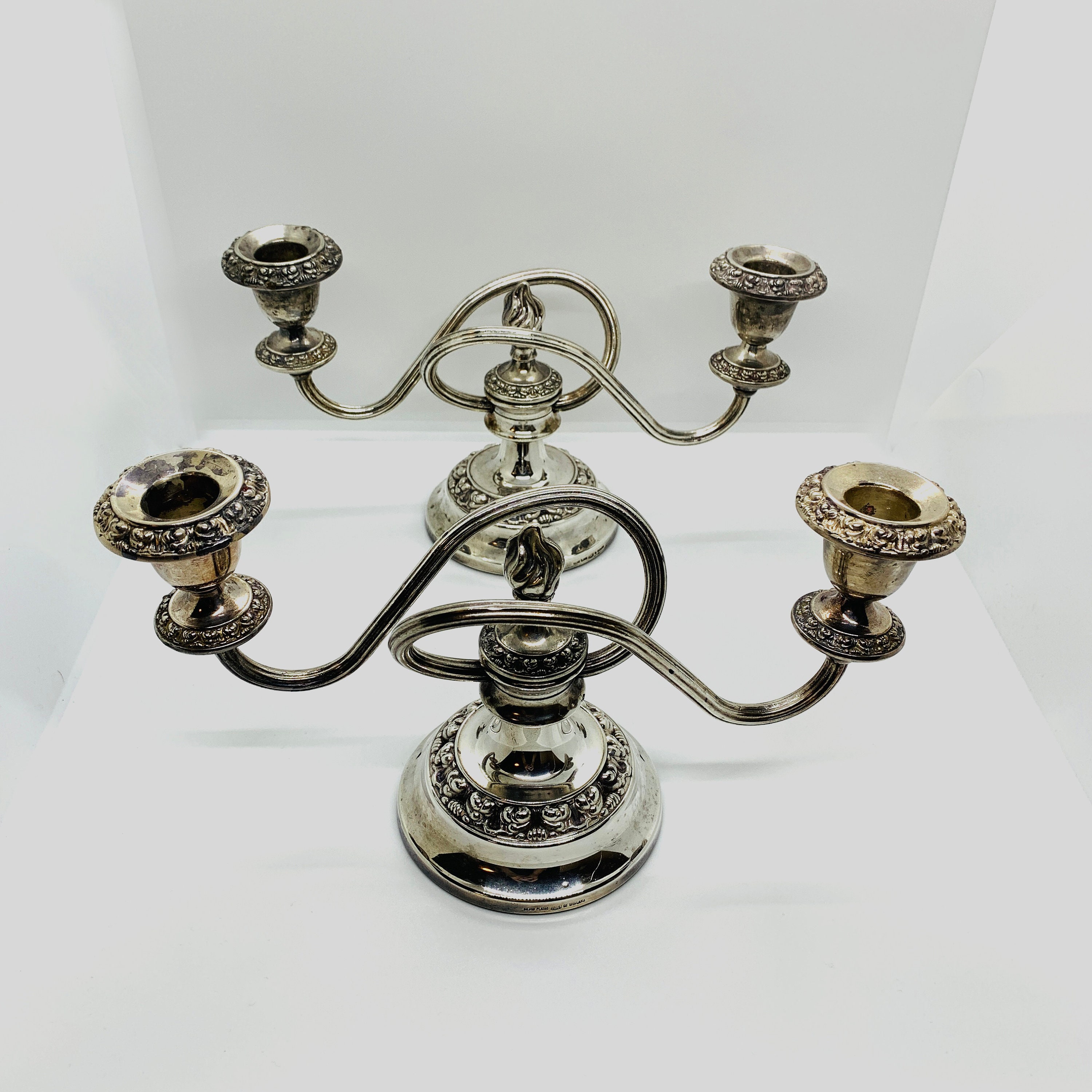 Vintage IANTHE Silver Plated Double Candle Holder Etsy