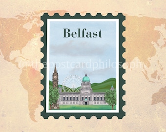 Belfast Ireland Sticker Stamp