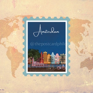 Amsterdam Netherlands Sticker Stamp