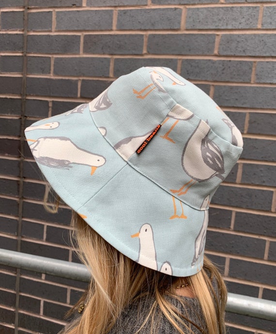 Cool Beans Bucket Hat Seagull Fabric 