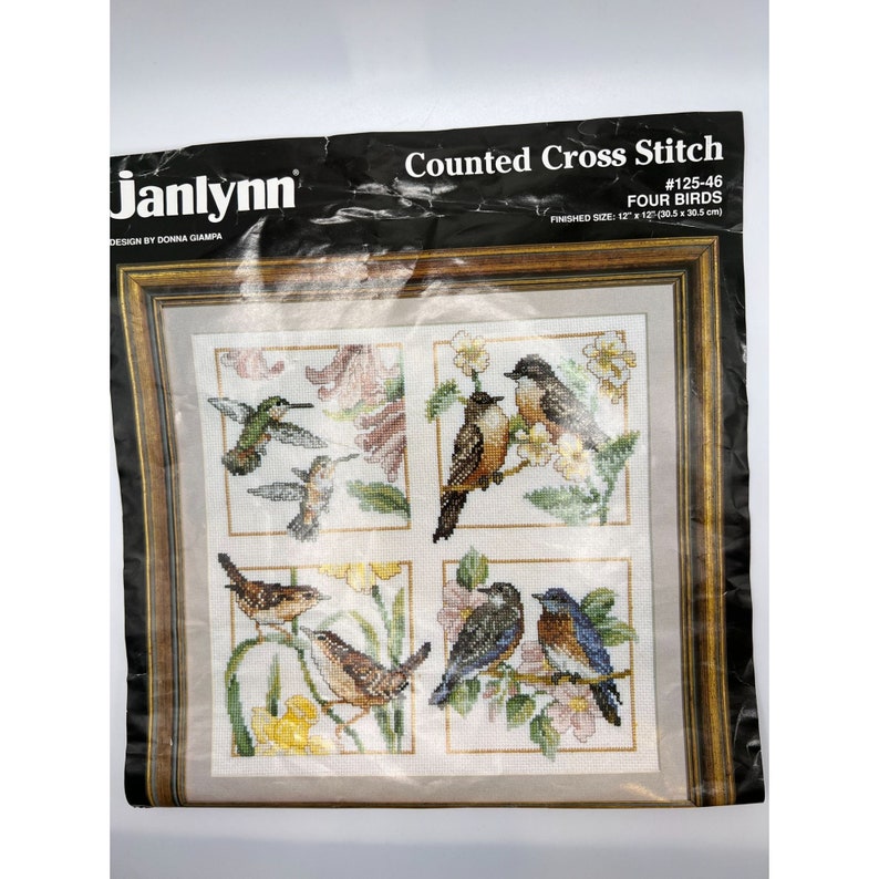Vintage Janlynn Counted Cross Stitch Four Birds 12546 Etsy