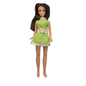 Vintage 70s Topper Dawn Doll in Lime Green Dress
