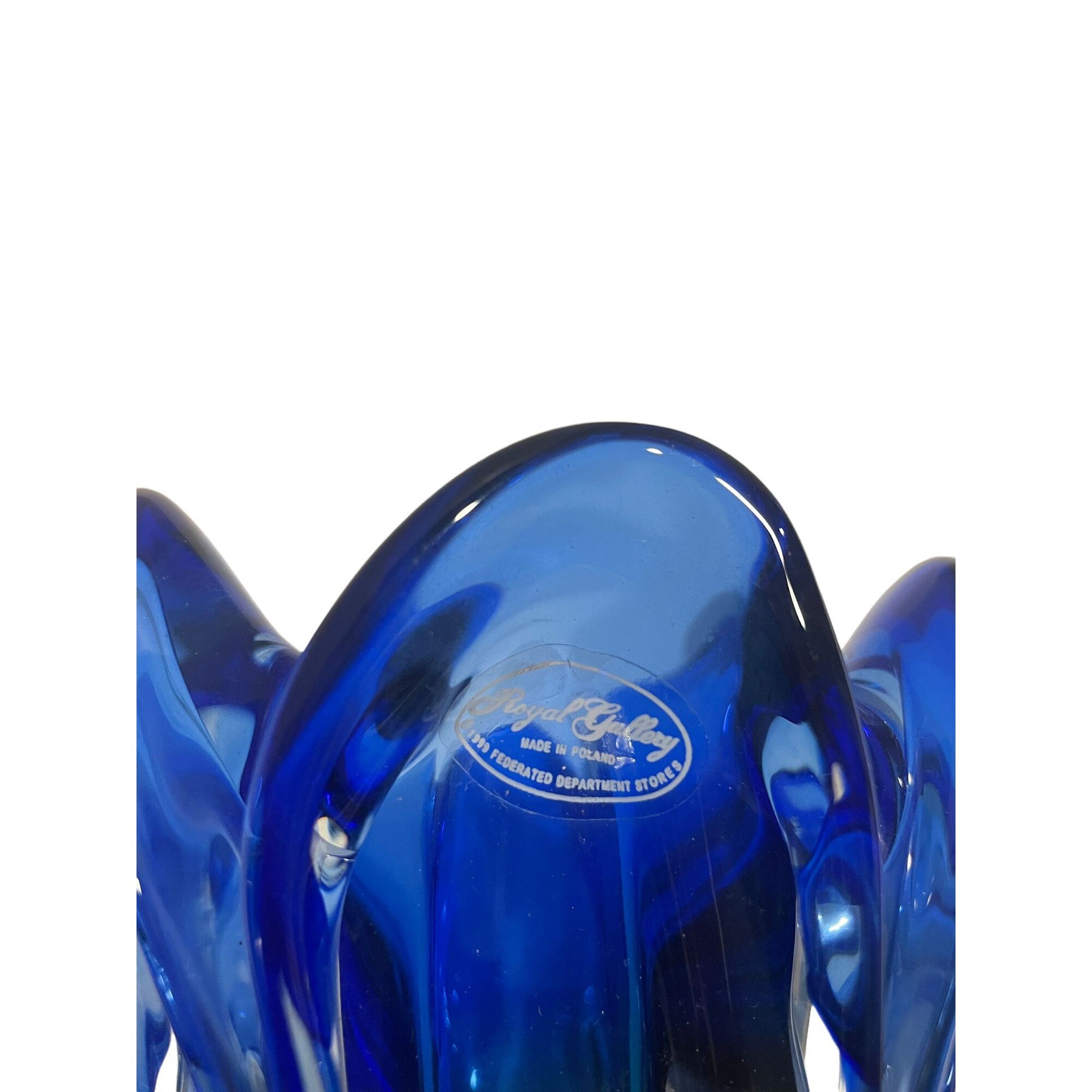 Royal Gallery Art Glass Vase Made in Poland Blue Green Etsy