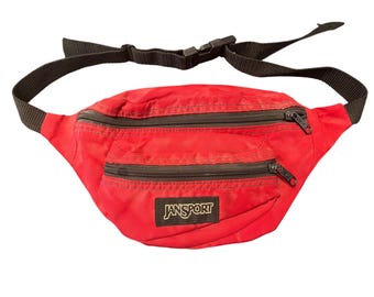 Jansport Red Vintage Fanny Pack Hiking Concert Festival