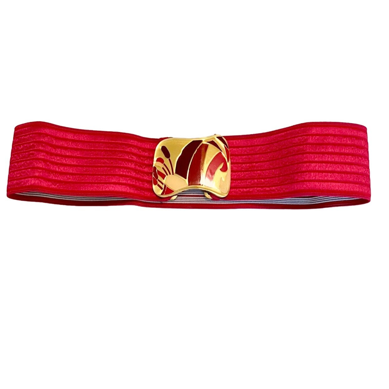 CHARMANT Beverly Hills VINTAGE 80s GOLD and PINK Cranes Stretch BELT O/S Charmant Belts - Etsy main image 4