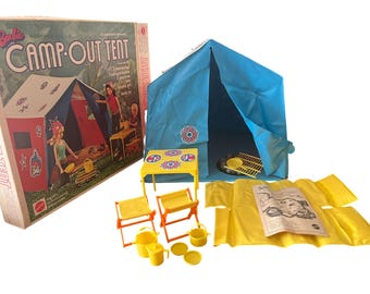 Tenda da campeggio vintage Mattel del 1972 per Barbie, n. 4288, COMPLETA