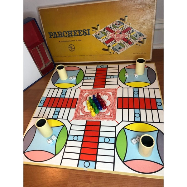 Vintage 1967 Parcheesi Board Game Selright Gold Seal Edition Complete