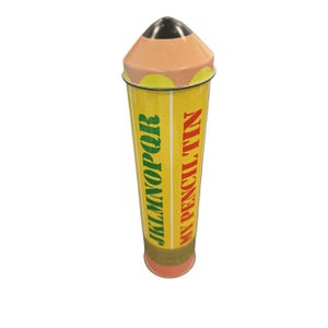 Colorful Pencil-Shaped Tin With Colored Pencils