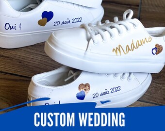 CUSTOM WEDDING Personalization of Shoes for a Wedding Hand