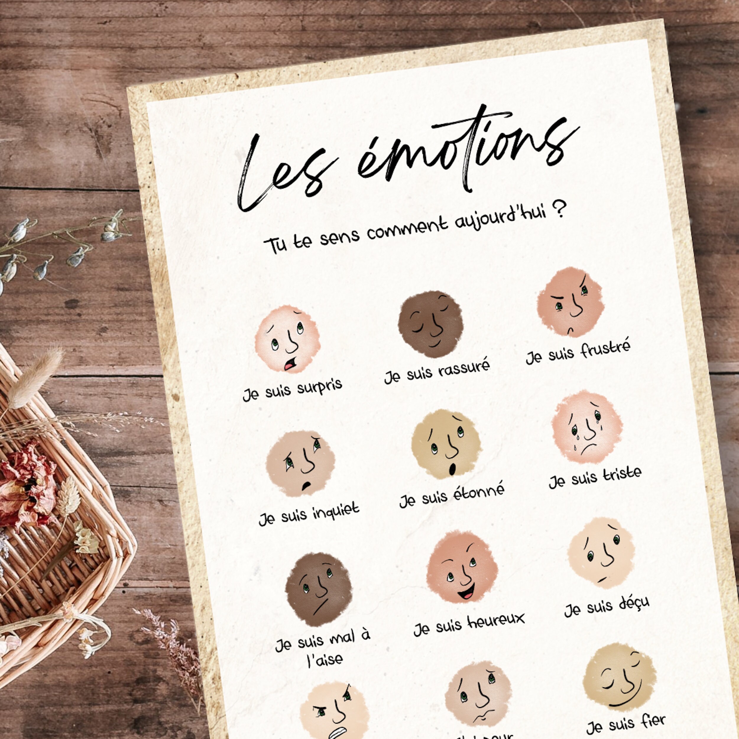 Affiche Les Émotions | Affiche Pour Enfant, Décoration Murale, Bébé, Naissance, Chambre, Famille, Sa