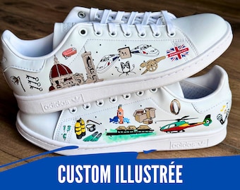 CUSTOM ILLUSTREE - personnalisation de chaussures, peintes à la main selon vos envies, peinture Angelus