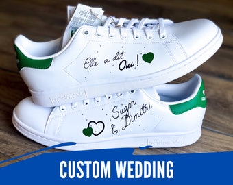 CUSTOM WEDDING - personalization of shoes for a wedding, hand painted according to your wishes, Angelus painting