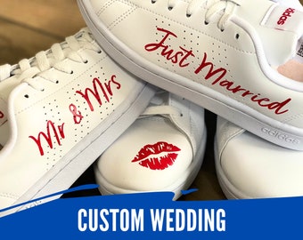 CUSTOM WEDDING - personnalisation de chaussures pour un mariage, peintes à la main selon vos envies, peinture Angelus