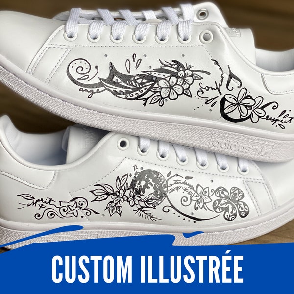 CUSTOM ILLUSTREE - personnalisation de chaussures, peintes à la main selon vos envies, peinture Angelus