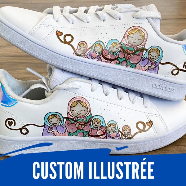 CUSTOM ILLUSTREE - personnalisation de chaussures, peintes à la main selon vos envies, peinture Angelus