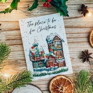 Postal ilustrada CoffeeClaus | The place to be for Christmas, Tarjeta de felicitación, Navidad, ilustrador francés