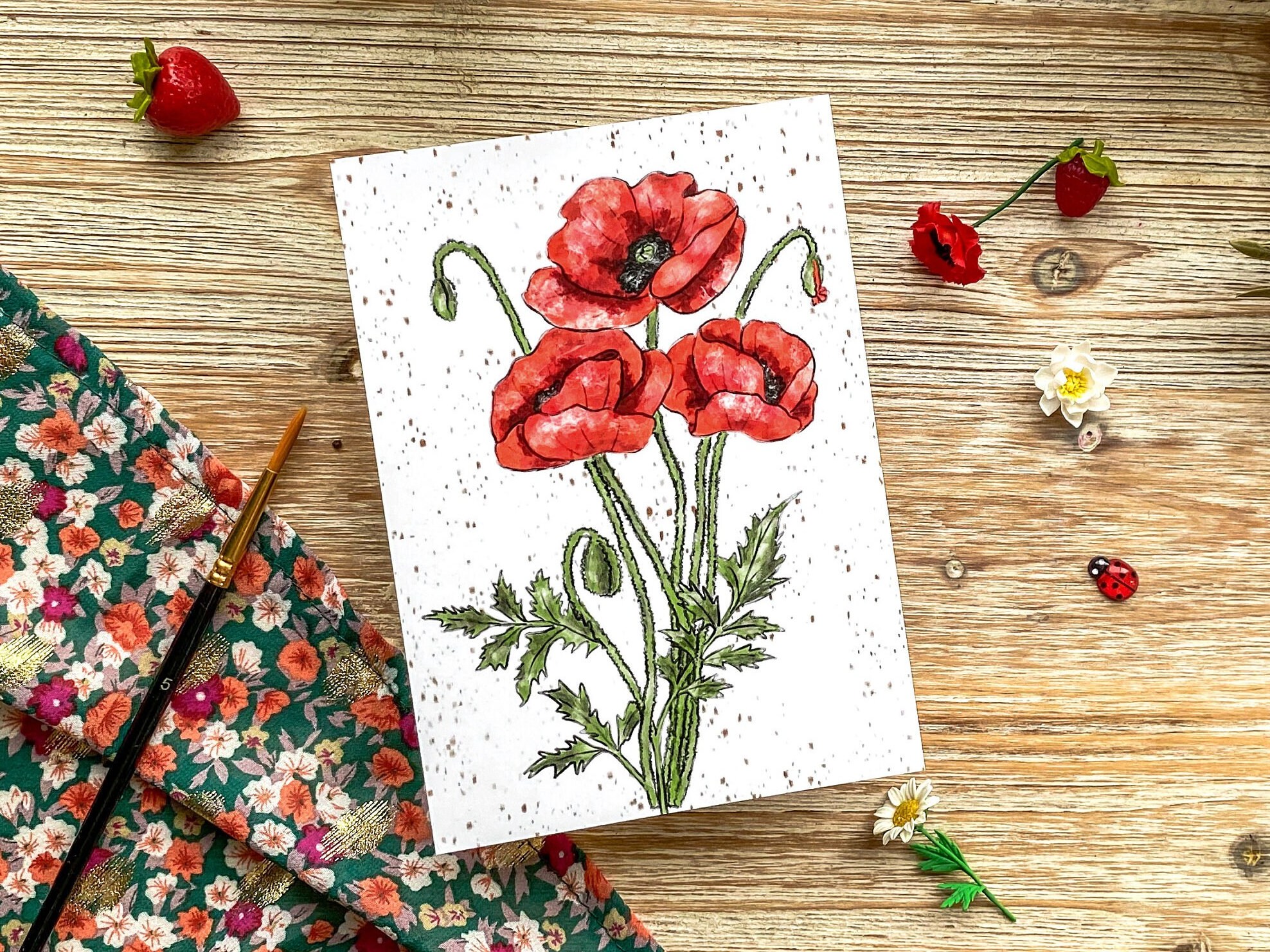Carte Postale Coquelicots | Champêtre, Coquelicots, Carte de Voeux, Impression d'art, de Saison Été,