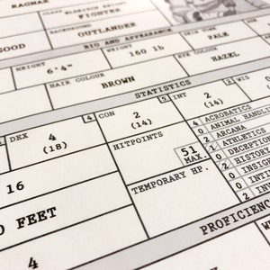 5e Character Sheet D&D