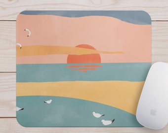 Mousepad with Beach Sunset design - Perfect for the office, home, as a gift - Ideal for Valentine's Day