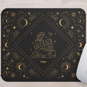 Zodiac Mousepad with Astrology Design - Choose your Zodiac Sign - Perfect for the office, home, as a gift - Ideal for Valentine's Day