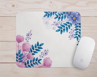 Mousepad in floral watercolor design - perfect for the office, home, as a gift - ideal for Valentine's Day