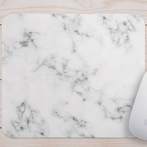 Mousepad in white marble design - perfect for the office, home, as a gift - ideal for Valentine's Day