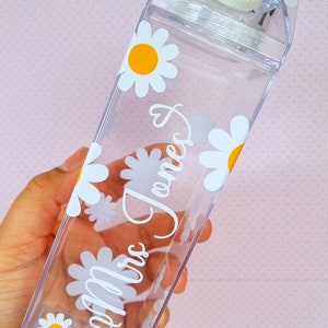 Personalised Reusable Flower Water Drinking Bottle | Milk Carton | 500ml | Gift | Sunflower, Daisy