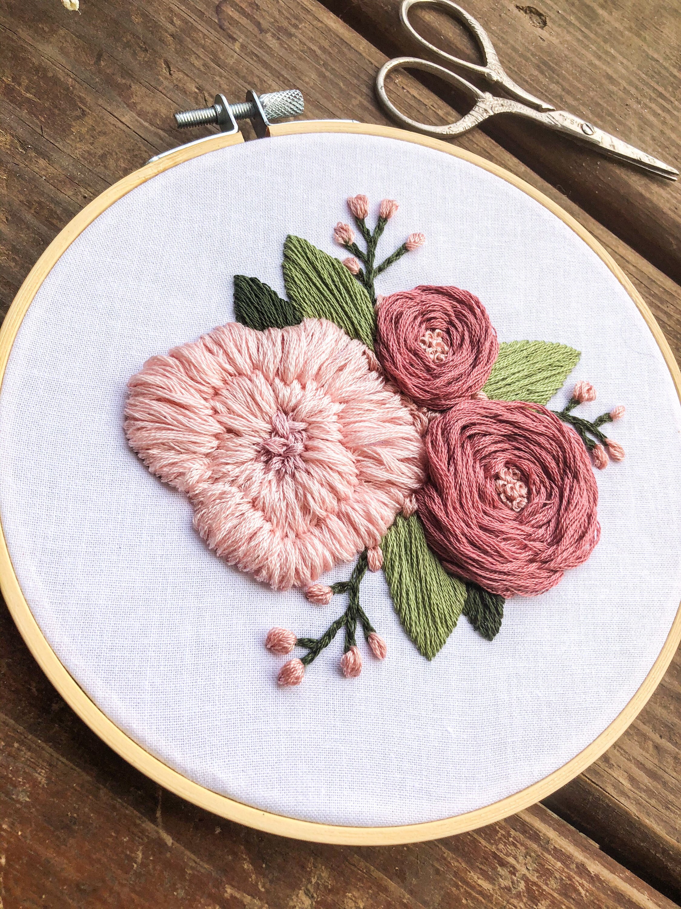 Embroidery kit youtube tutorial floral trio embroidery  etsy Embroidery kit youtube tutorial floral trio embroidery  etsy