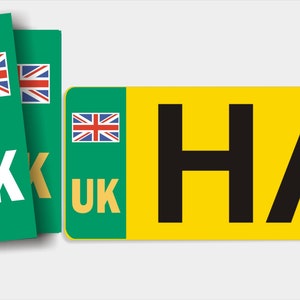 Autocollant vert de plaque d&#39;immatriculation de voiture électrique britannique pour la nouvelle législation lors de la conduite en Europe
