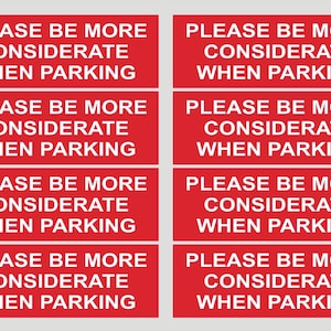 Vel met 8 stickers 'Let meer op bij het parkeren', waterdichte vinylstickers. (Bestemmingen buiten het VK: levering binnen 2-3 weken)