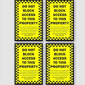 Blokkeer de toegang, parkeren, schoollopen en ondoordachte gedrukte waterdichte vinylstickers niet. (Bestemmingen buiten het VK: levering binnen 2-3 weken)