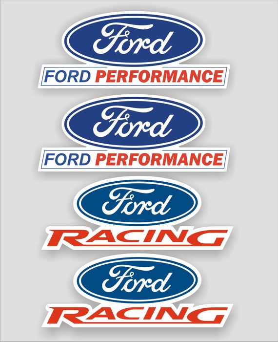 4x Ford Performance / Racing logo decals, stickers, quality vinyl &  laminated