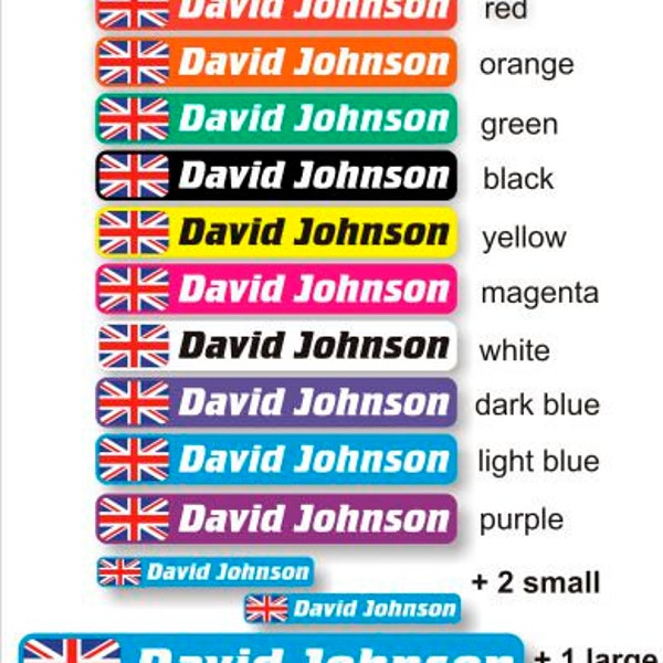 11xb Cycling Bike Union Flag + Name High Quality Durable Vinyl Decals Stickers LAMINATED