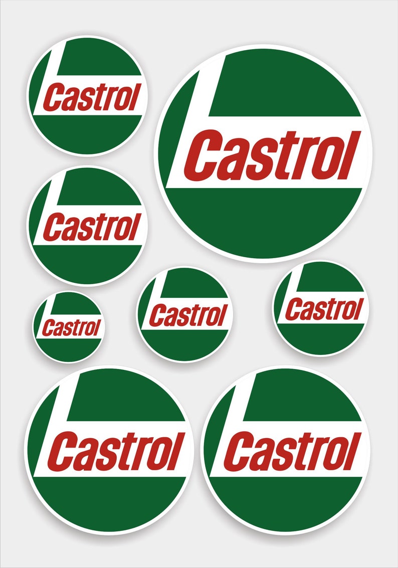 8 X Castrol Oil Decals / Stickers, Quality Vinyl, Laminated ...