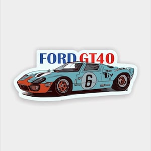 Ford GT40 sports car vinyl sticker / decal. (Destinations outside of the UK are 2-3 week delivery)