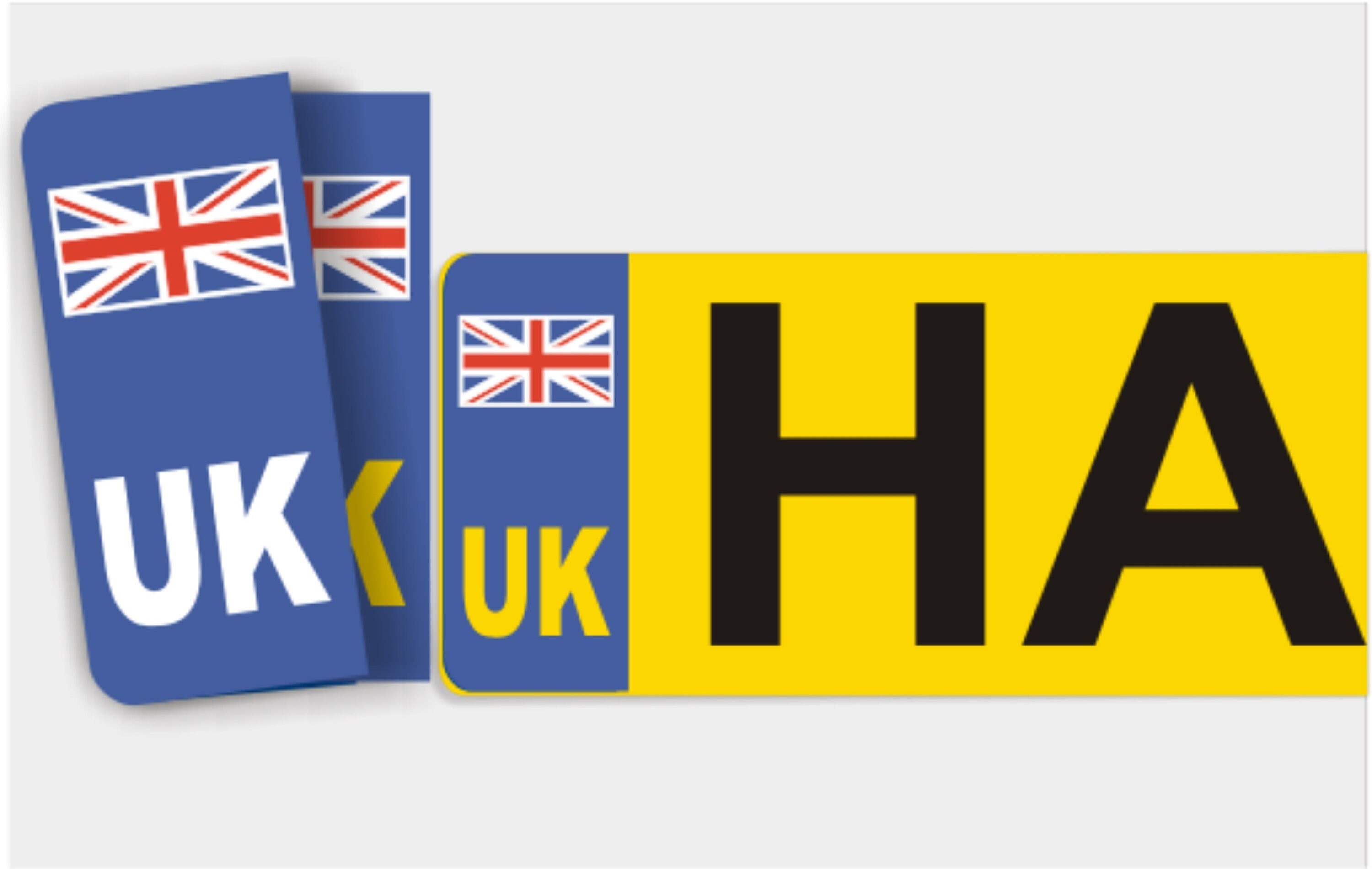 UK Number Plate Sticker for new legislation when driving in Europe