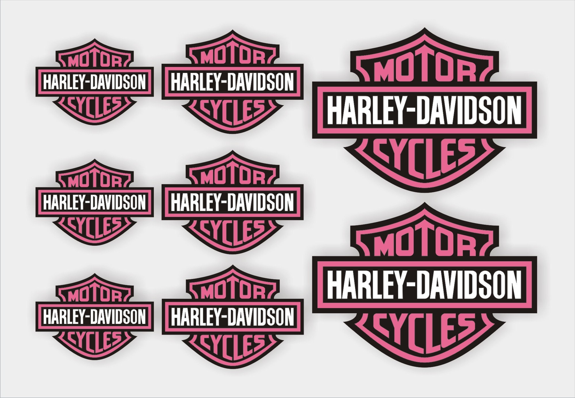 Harley Davidson PINK Decals / Stickers In Printed on Quality Etsy
