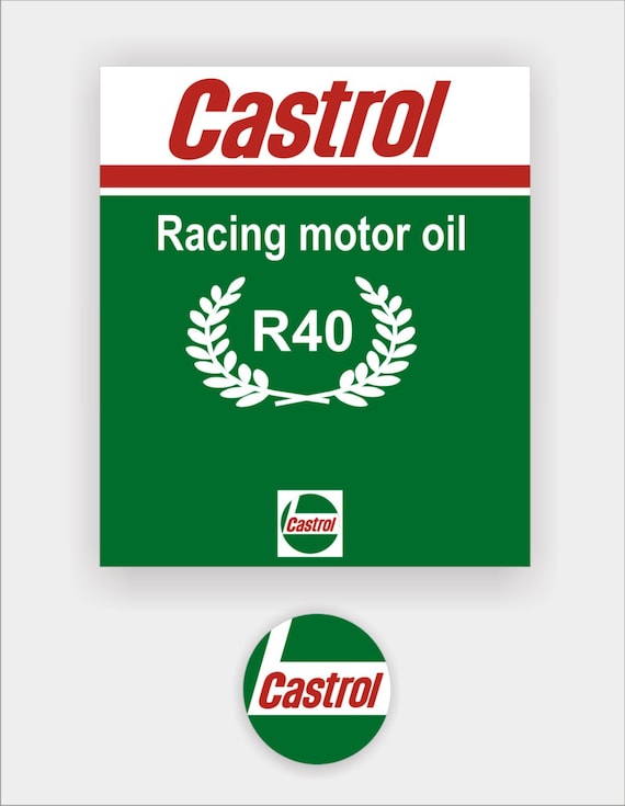4x Castrol R30 / R40 Oil Fun Beer Bottle Labels, for Fans of