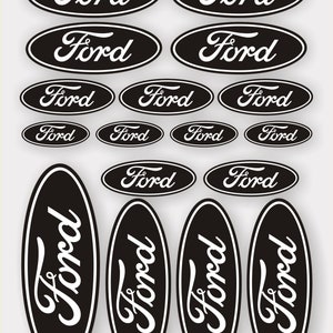 A4 Sheet of Ford logo decals, car stickers, Printed on quality vinyl & laminated